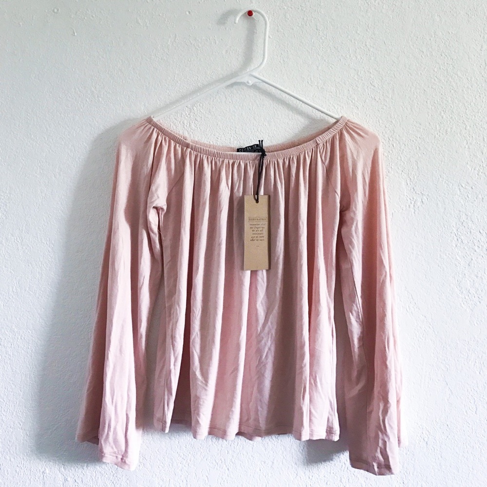 Cotton On blush long sleeve off the should…